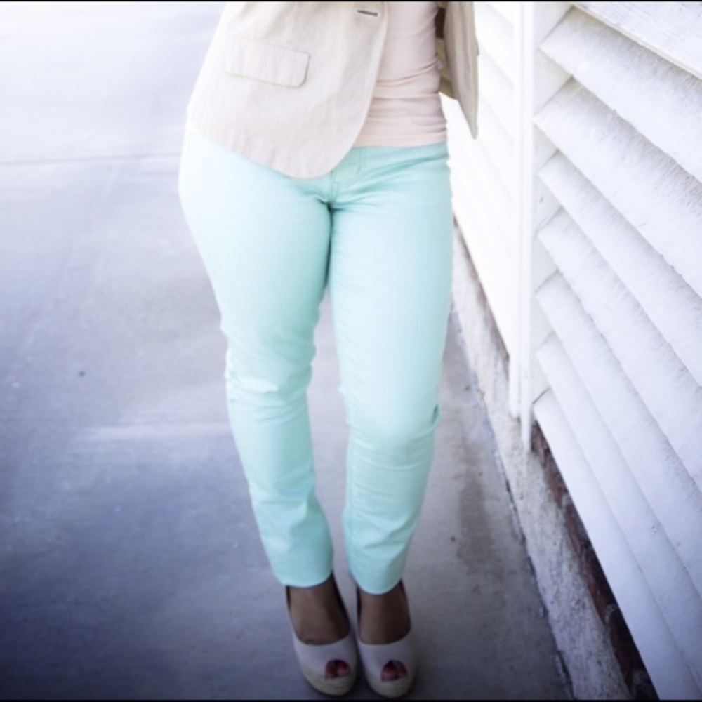 Mint Colored Skinny Jeans